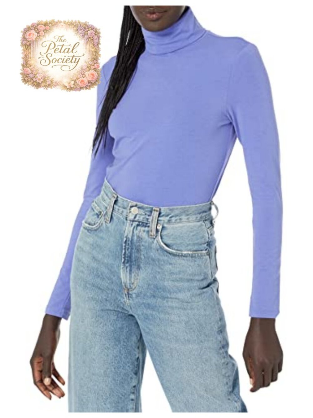 Long-Sleeve Turtleneck Stretch Fleece Pullover Top Casual Daily Wear